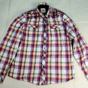 Western Pearl Snap Embroidered L/S Shirt X-Large